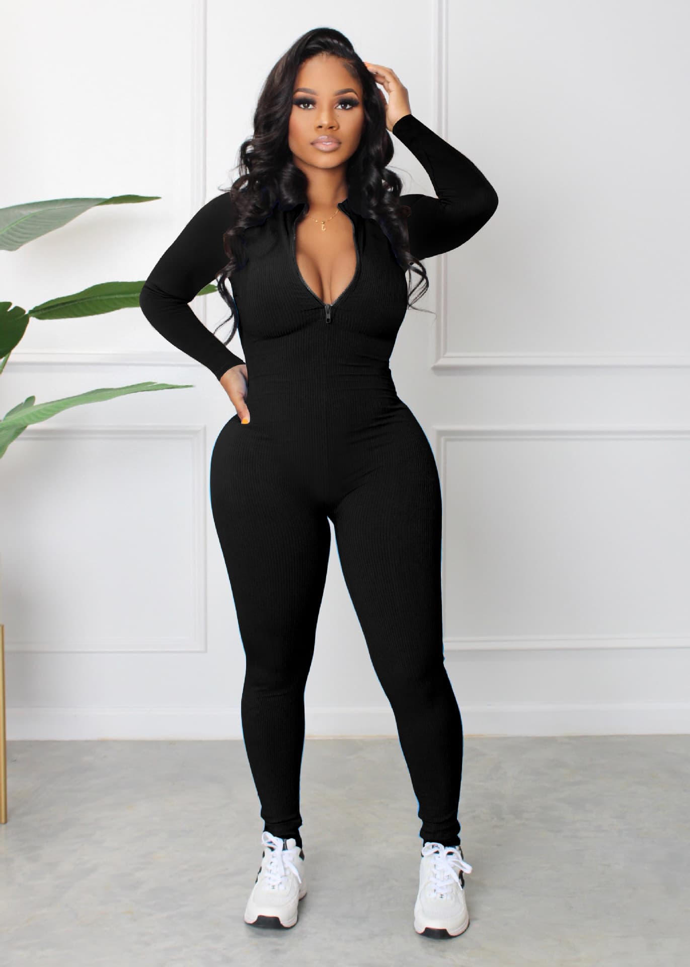 Women's Clothing Pit Zipper Sports Jumpsuit