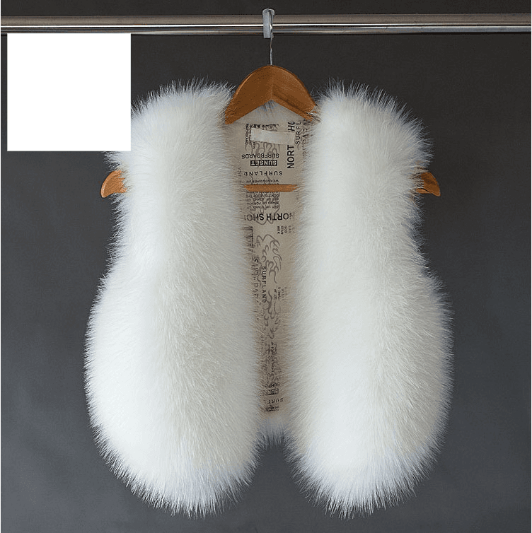Women's Fashion Fox Fur Vest Short Sleeveless Coat Small Vest