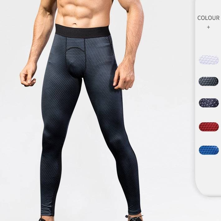 ​​Men's 3D Printed Compression Pants For Gym, Running & Training - Moisture-Wicking, Stretchable & Breathable Long Pants​​