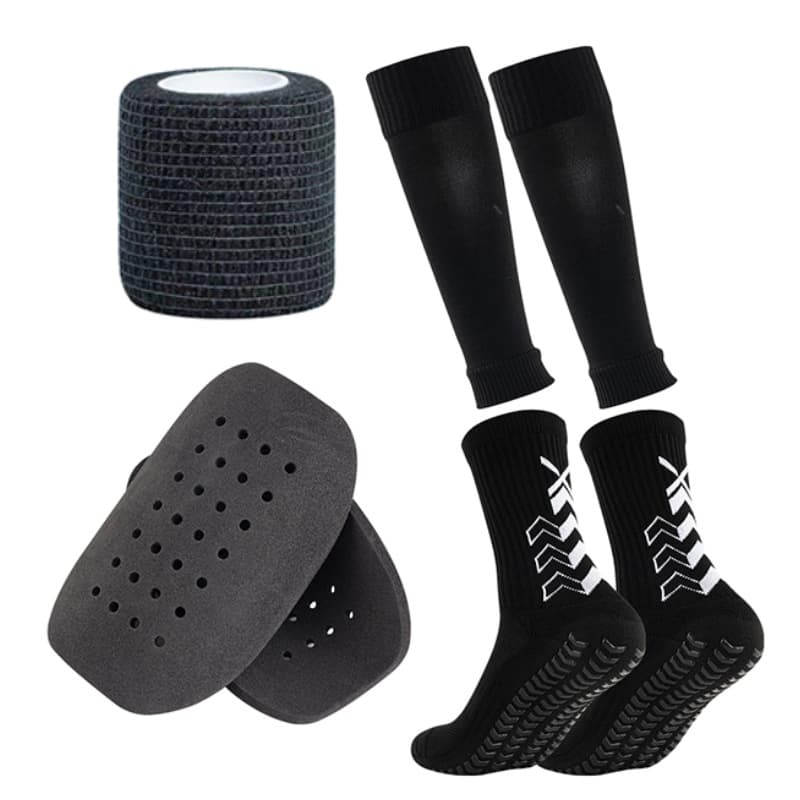 Soccer Socks adult thick short tube football socks shin guard strap set men and women dot glue non slip socks