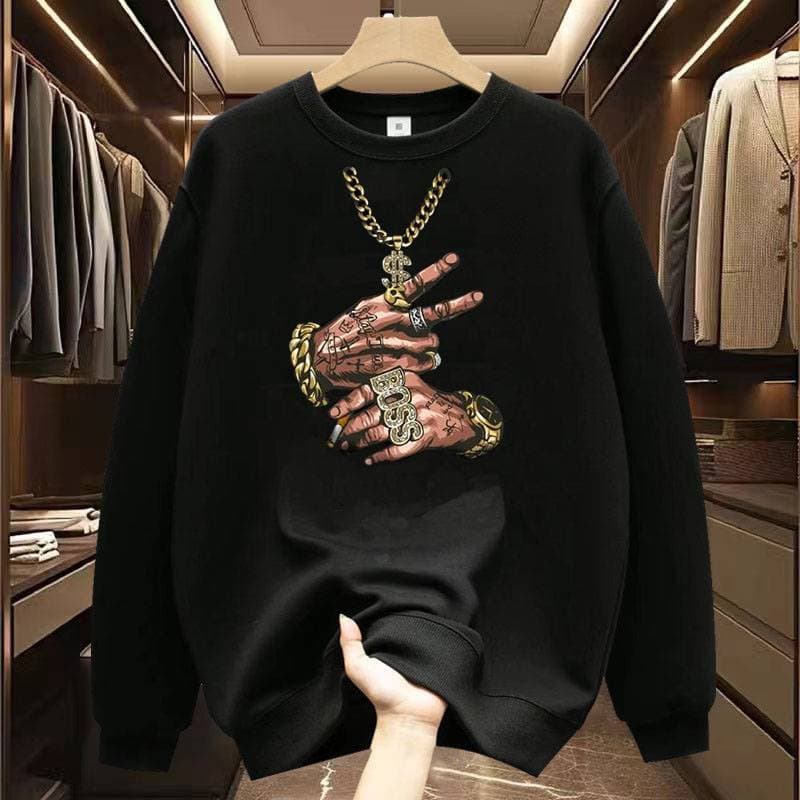 Men's Clothing Men's European And American Rap Trendy Brand Pullover Sweatshirt
