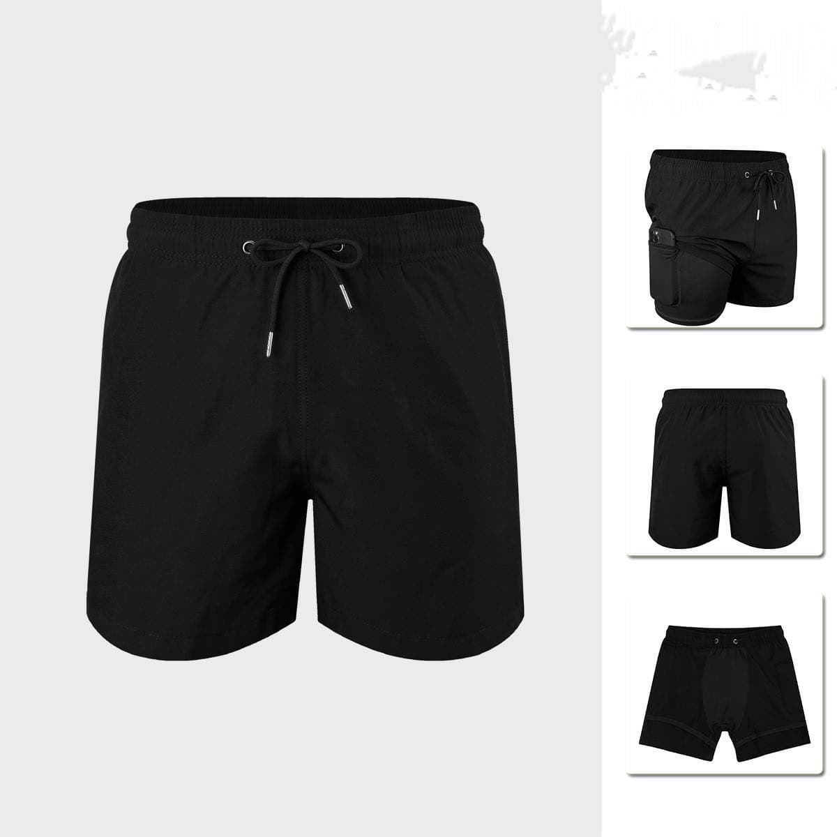 Men's Double Layer Swimming Trunks Loose Beach Pants For Hot Springs Men's Clothing