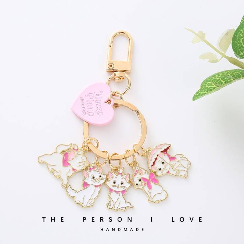 Cute cartoon Mary cat love tag pendant keychain U disk anti-lost bag pendant accessories