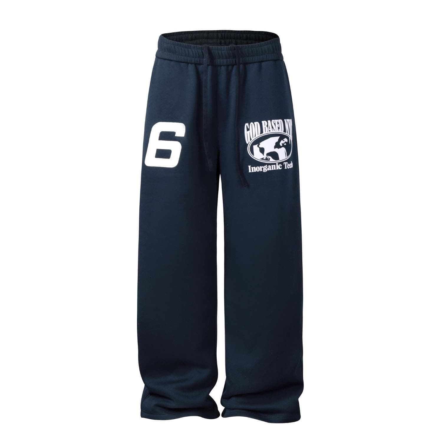 Men's Black Sweatshirt Street Style Three Horizontal Loose Sports Pants Mid Waist Elastic Comfortable Fit Casual Preppy Trousers
