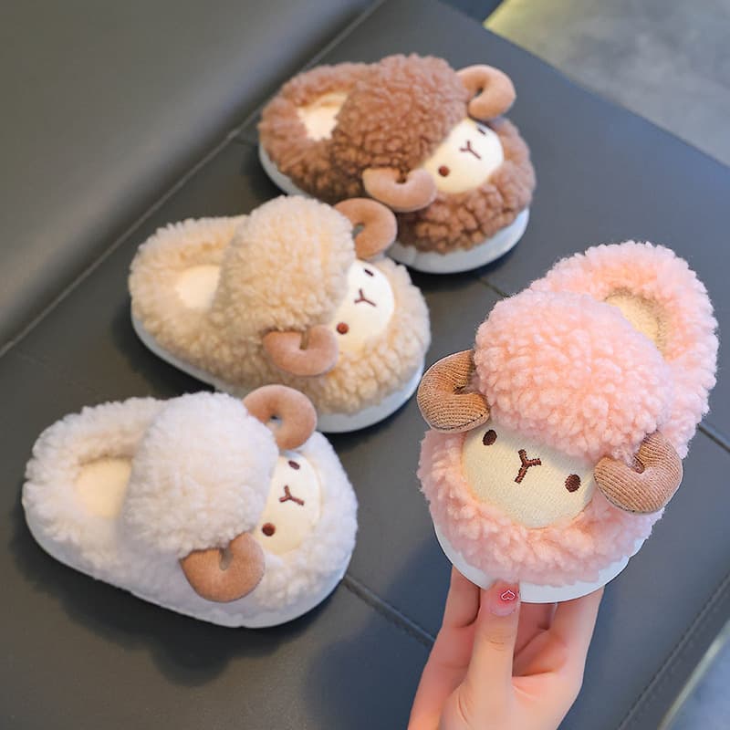 Kids Winter Slippers With Plush Fleece Lining, Non-Slip Sole, Unisex Toddler To Big Child Cozy Home Shoes