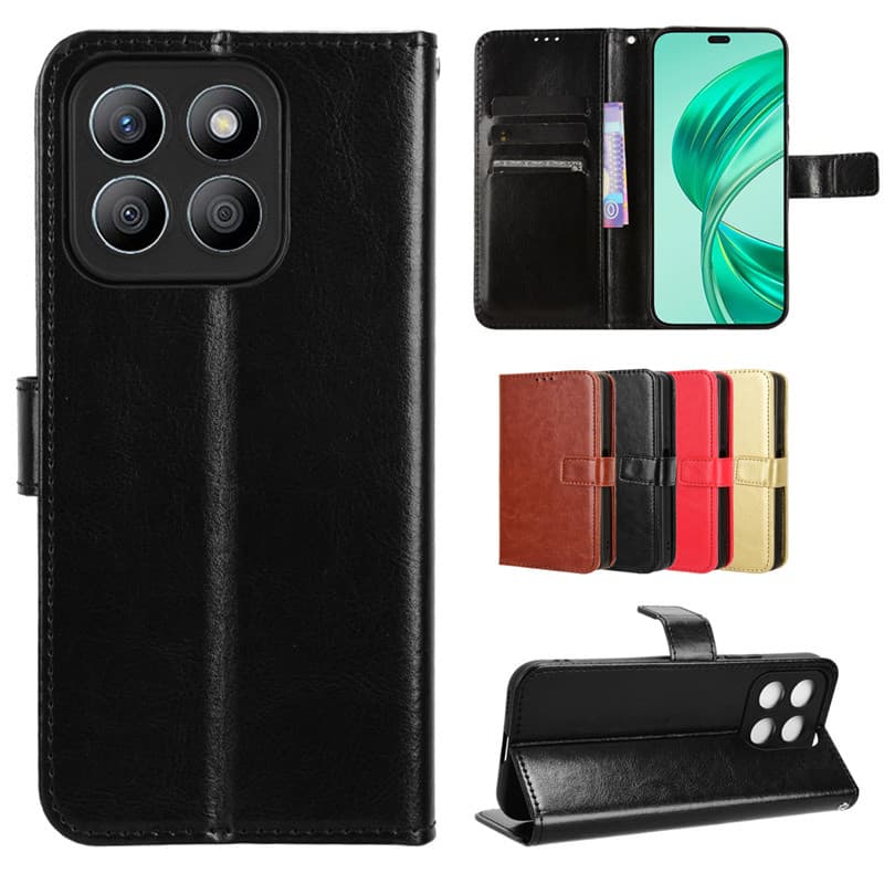 Leather Flip Cae For Honor X8c X6b X8b X7b X5b Plu 200 Smart Protective Cover Wallet Card Slot Stand Coque Shell