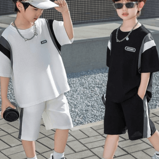 Kids’ Clothing Boys Summer Suit New Children's Summer Short Sleeve Shorts Two Piece Suit Baby Summer Casual Wear