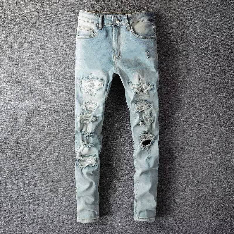 Men's Clothing Jeans Men's Spring And Autumn Thin Small Straight Trousers 2024 New Elastic Nine-point Casual Trousers Men's Spring And Autumn