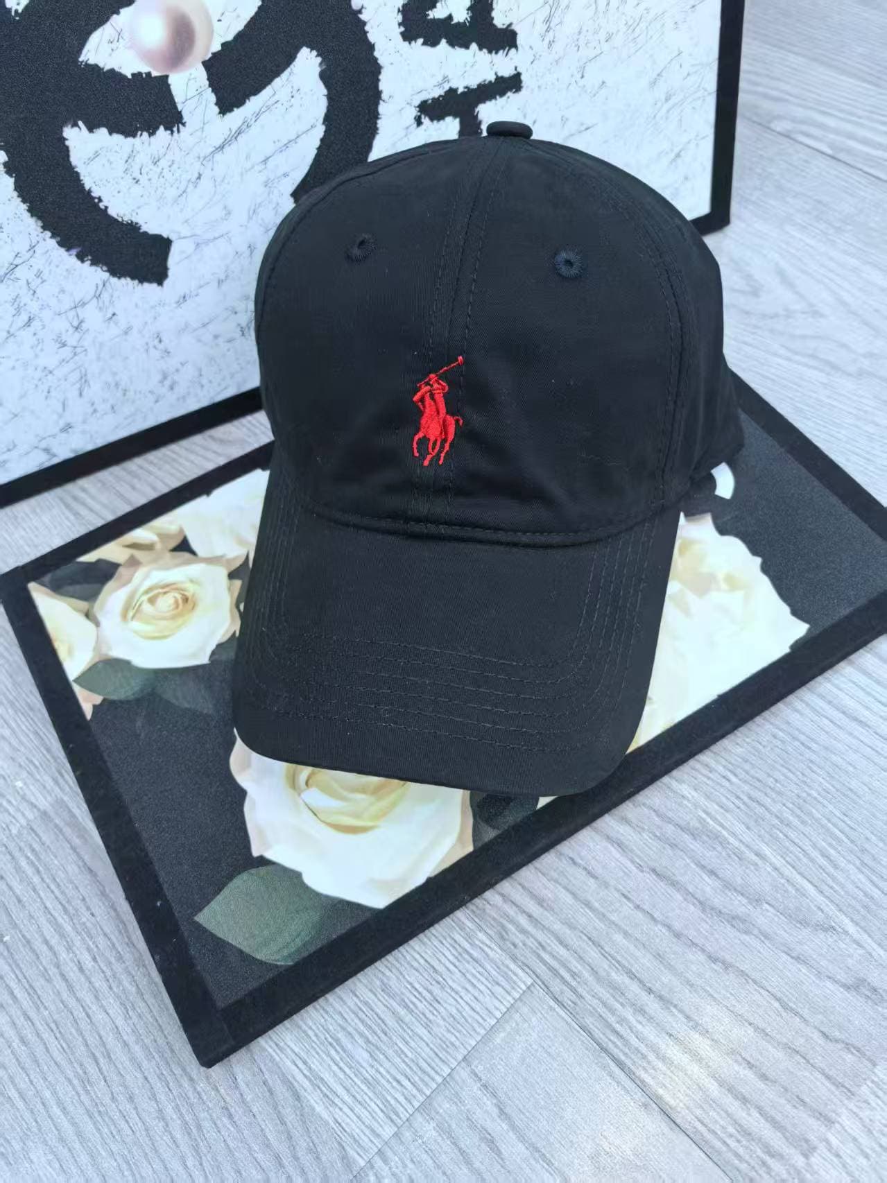 Casquette de baseball polo souple avec logo poney brodé, unisexe, polyvalente, style rose, pour couple