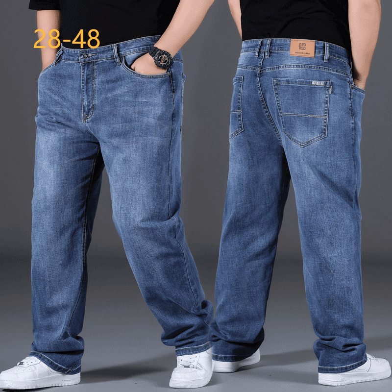 Men's Clothing Plus Size Straight Elastic Plus Fat Plus Size Fat Men's Fashion All Match Fat Guy Trousers