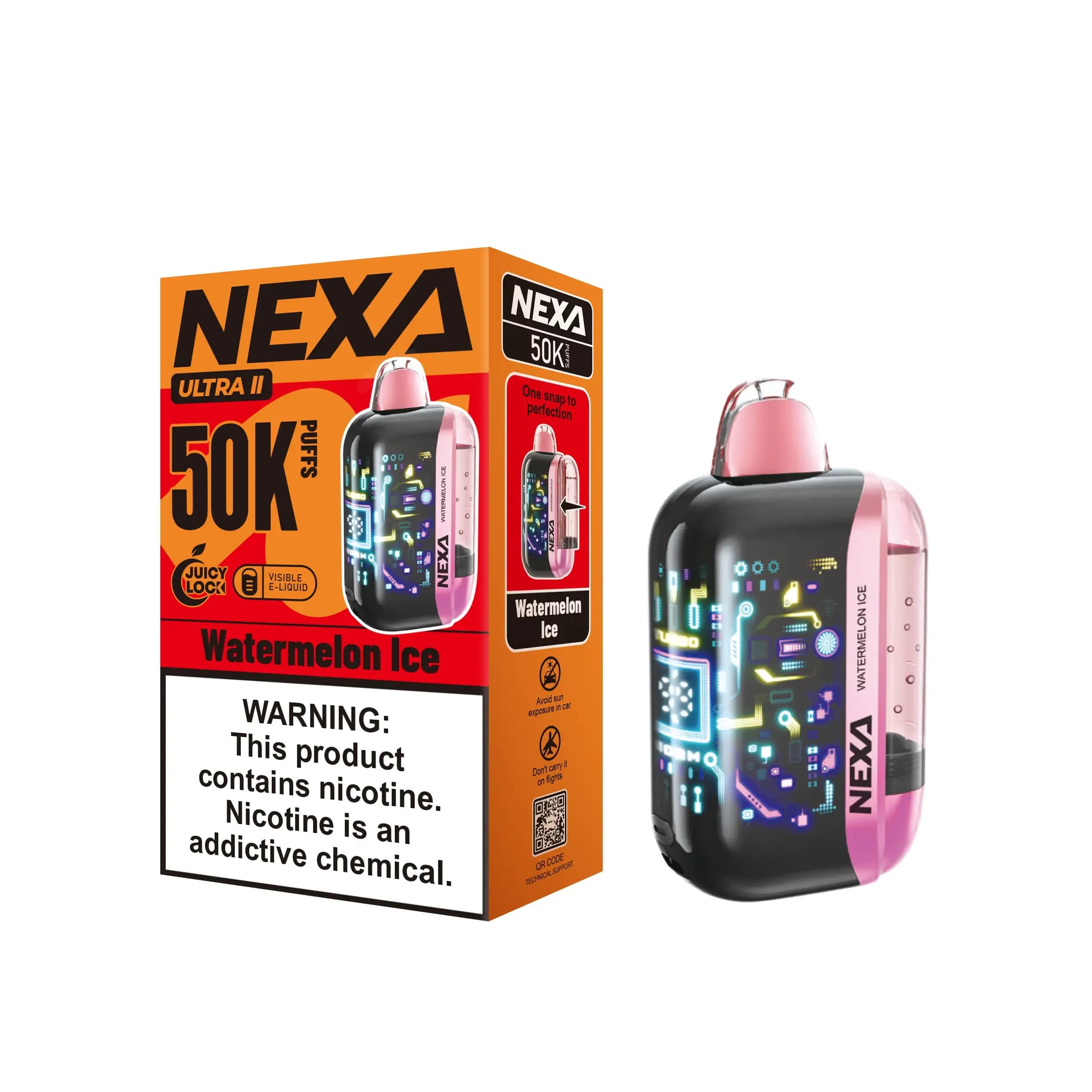 1 à 3 cigarettes électroniques jetables NEXA ULTRA II 50K (50 000 bouffées) - 20 ml, 5 % de sels de nicotine, 900 mAh