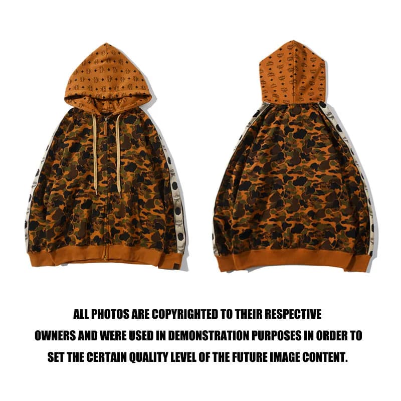 Sweat à capuche zippé en forme de requin pour homme et femme, veste camouflage tendance, sweat à capuche, polaire technique