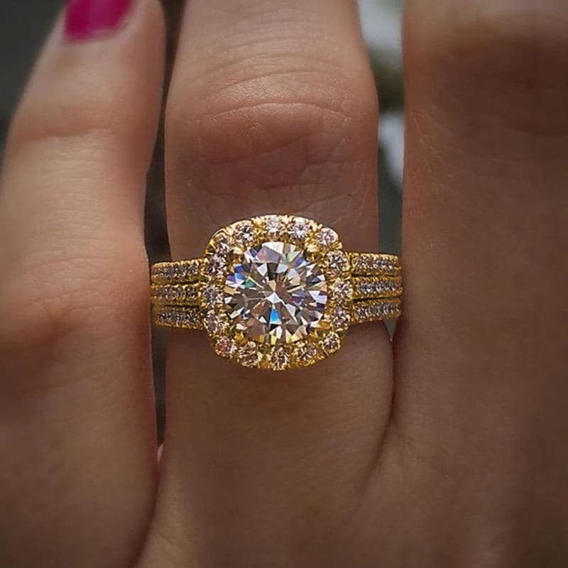 Nouvelle mode pleine diamant Zircon cuivre bijoux bague