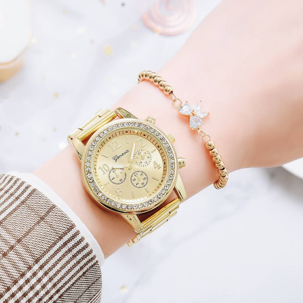 Three Eyes Digital Diamond Dial Women's Watch Women's Watch Fashion Quartz Watch