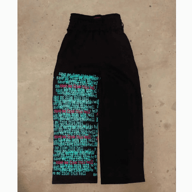 Men's Clothing New Popular Green Code Series Printed Youth Single Waist Wide Leg Pants