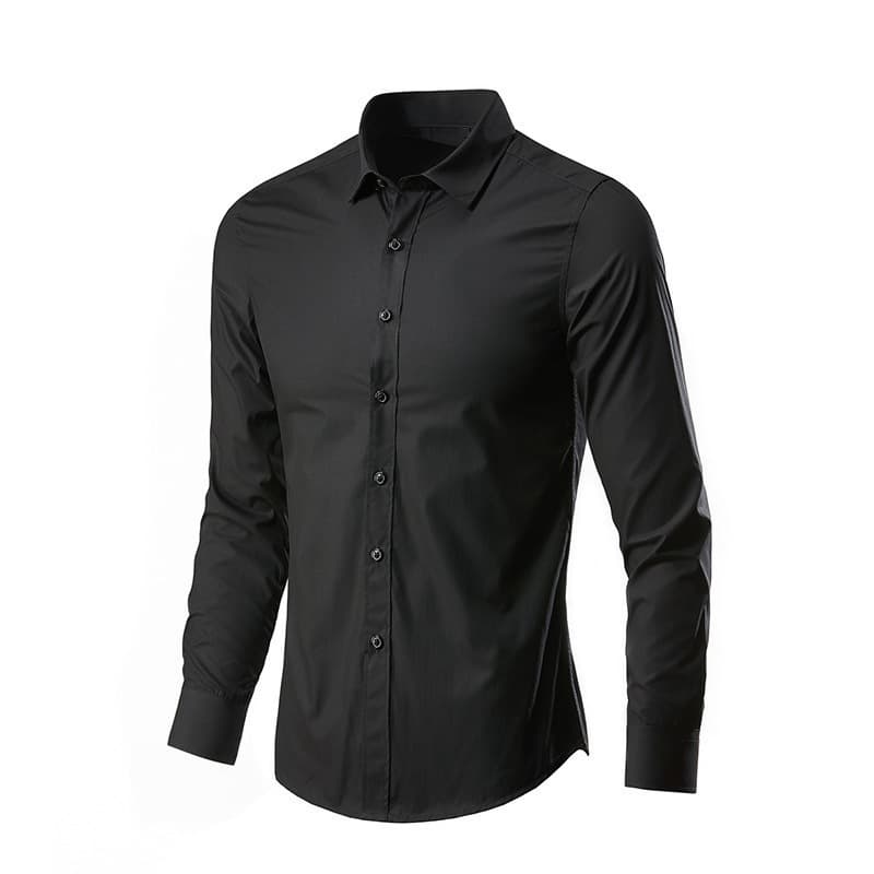 Chemise blanche à manches longues pour homme, sans repassage, coupe formelle, professionnelle, pour le travail, décontractée, blanche