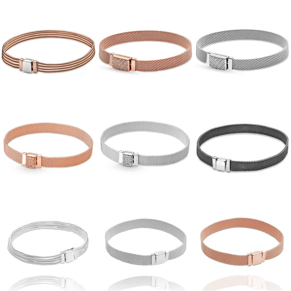 Charm Bracelets S Sterling Sier Flat New Reflexions Series Bracelet DIY Watch Chain