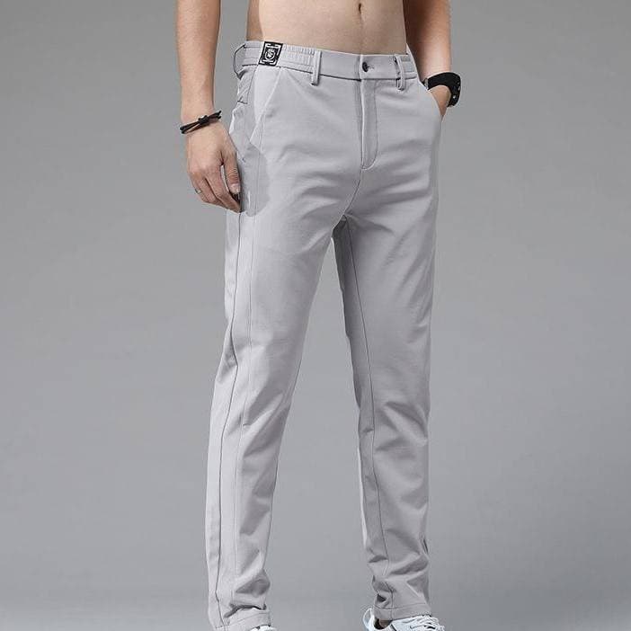 Men's Clothing Summer Ice Silk Casual Pants Men Straight Loose Elastic Thin Quick Drying Sports Summer Trousers Breathable