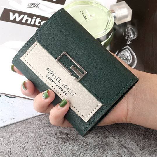 Contrast Color Versatile Small Fresh Wallet Women's Short Buckle Fashion Mini Coin Purse