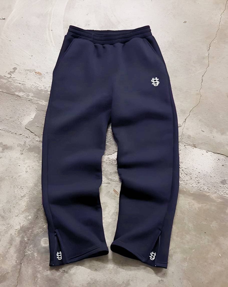 Pantalon de sport décontracté pour homme, style rétro Y2K, tendance hip-hop, taille élastique, fermeture éclair, ample, couleur unie