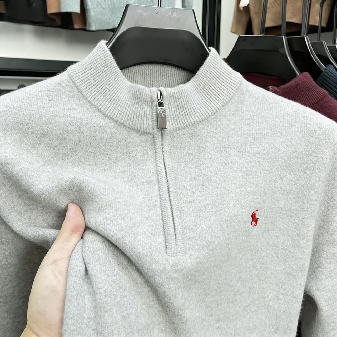 Pull mi-montant décontracté et tendance pour homme Lav-Xiaoma, collection automne-hiver, veste chemise chaude en maille zippée, taille 8