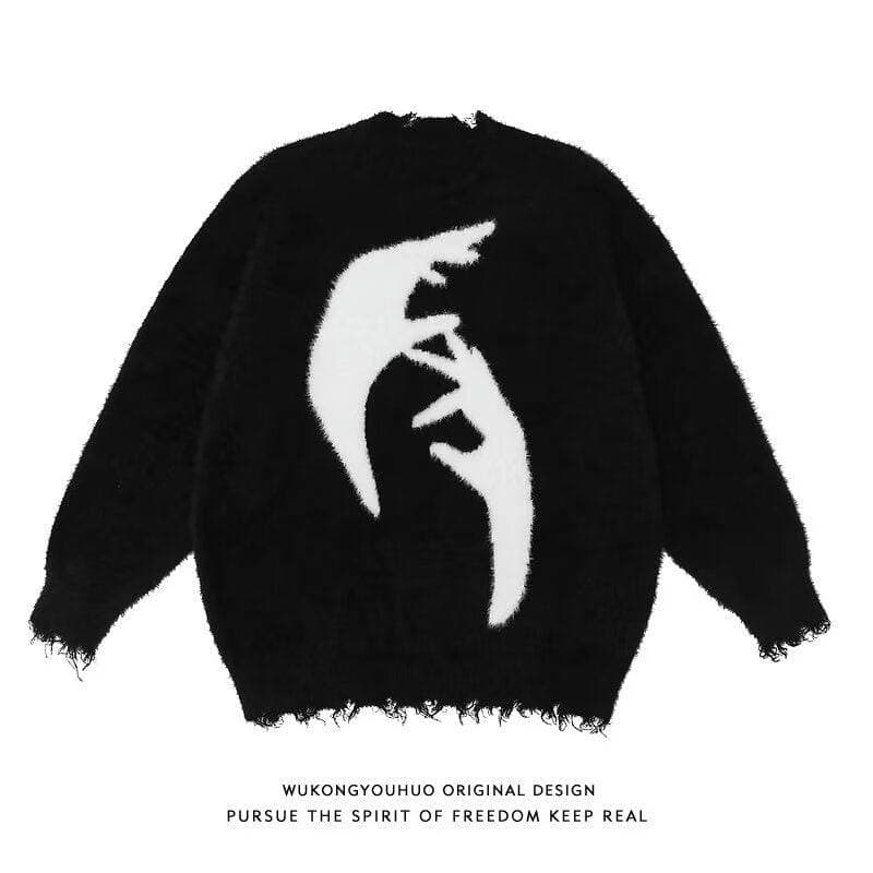 Men's Clothing Retro Trendy Crew Neck Sweater, Fluffy And New Spring/autumn Style, Relaxed And Casual, Perfect For Couples.