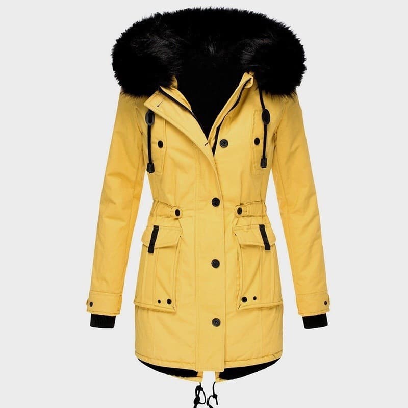 Women’s Fleece-Lined Winter Coat – Thicken Cotton Parka With Faux Fur Trim In Black, Pink, Red, Green & More