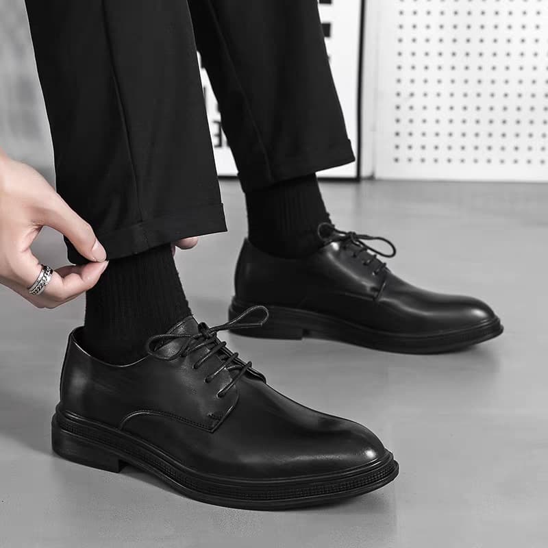 Men's Premium Rubber Sole Dress Shoes - Classic Oxford Style For Business & Wedding - Slip-On Formal & Casual Shoes With Breathable Comfort​