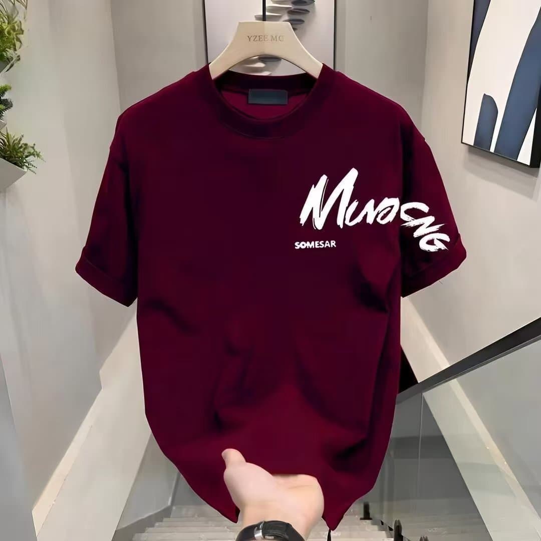Men's Clothing Men's Style Heavyweight Cotton T-Shirt 230g Short Sleeve Round Neck Printed Top Summer Trendy Loose Fit For Ins Brand