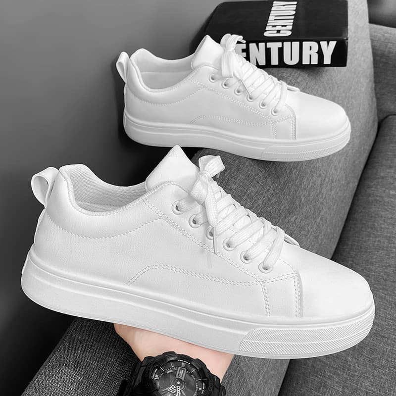 Men's Shoes Korean Breathable Sneakers, Large Size Casual Shoes, Fashionable Sports Shoes, White Shoes For Men, Cross Border Niche Harajuku