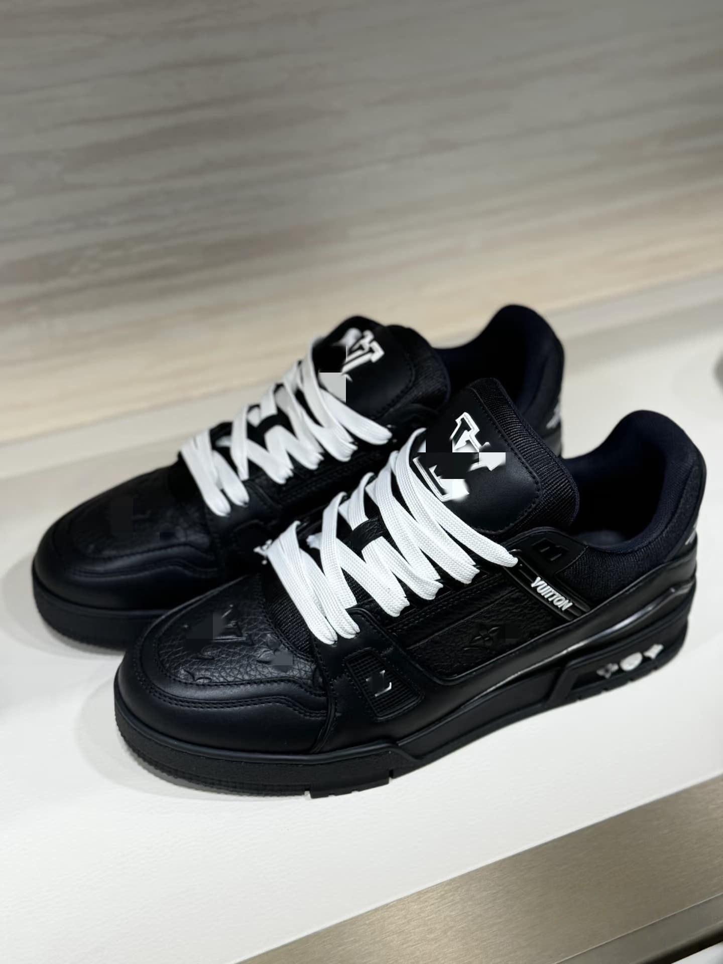 Baskets Putian Lvjia unisexes blanches style couple, en denim noir, chaussures décontractées, polyvalentes et tendance