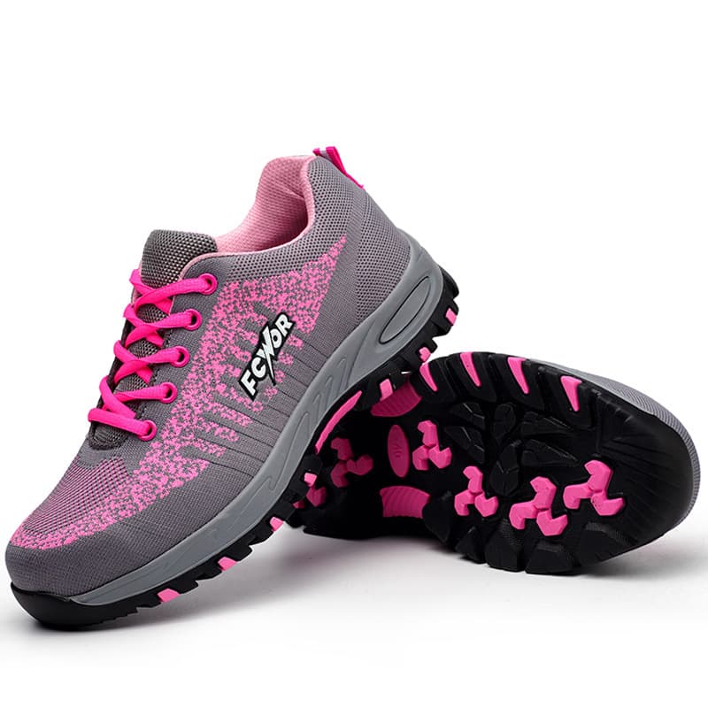 Labor protection shoes steel baotou female sports shoes flying fabric anti-smash anti-puncture comfortable lightweight safety protection shoes