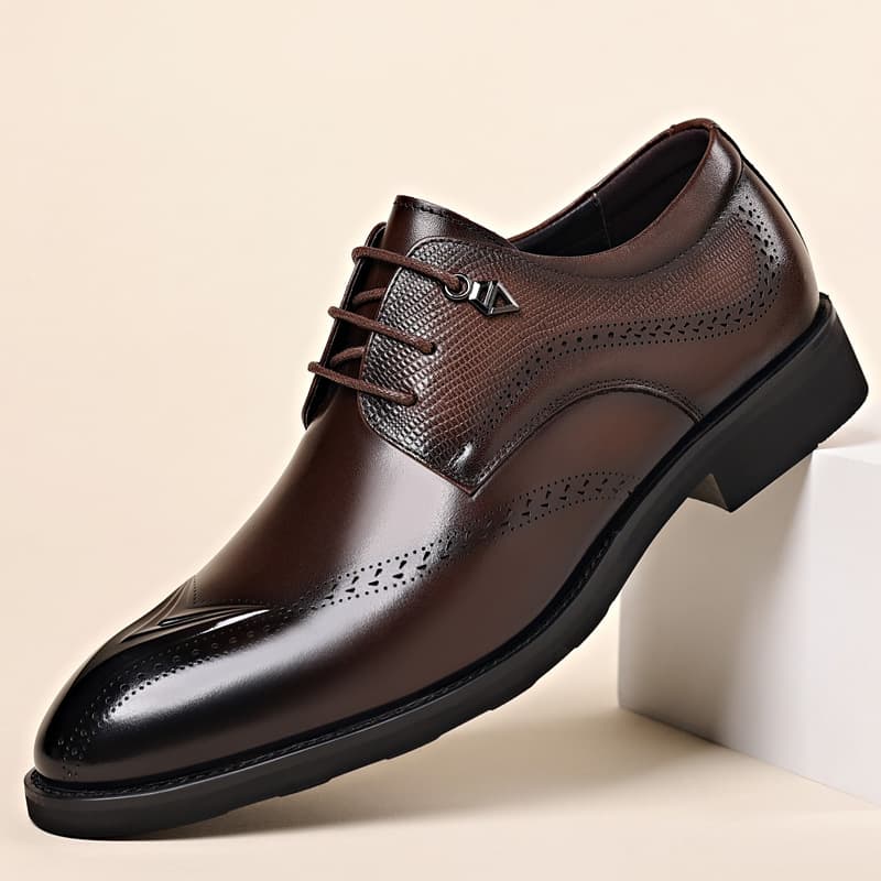 New business dress shoes men's soft sole breathable leather British men's shoes commuter cowhide shoes