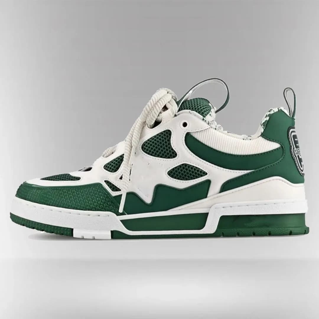 Baskets basses à lacets pour homme, style SKATE 1854, en cuir imprimé, style classique, style âne, style décontracté, B30