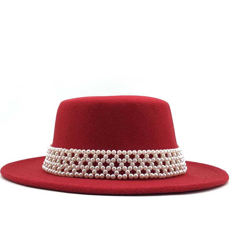 Simple en Women Wide Brim Warm Wool Felt Jazz Fedora Hats Retro Style Solid Color Panama Trilby Party Formal Hat