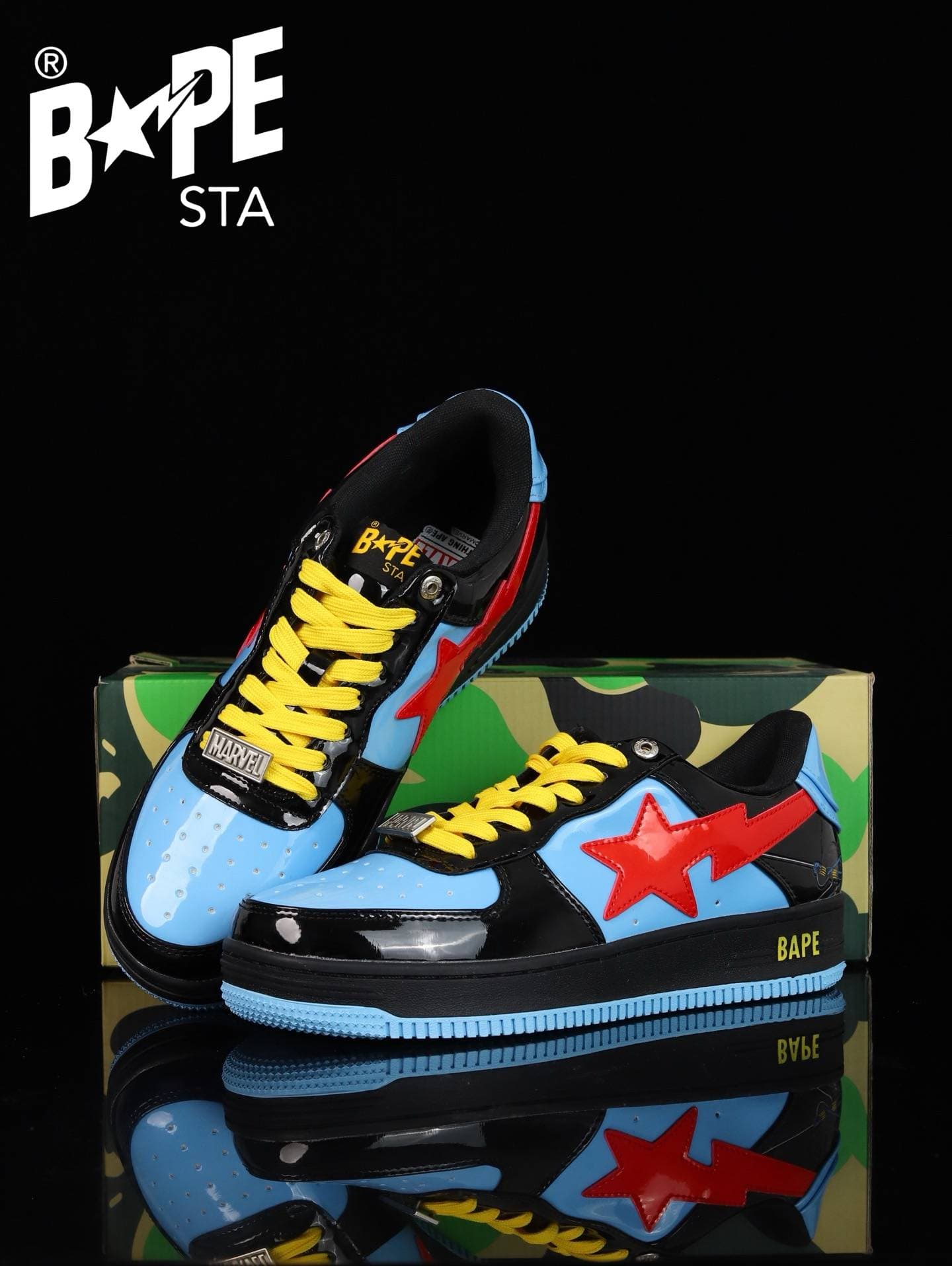 Chaussures de planche classiques en cuir laqué A BATHING-APE, Air Force n°1, pour hommes et femmes, 22 couleurs disponibles