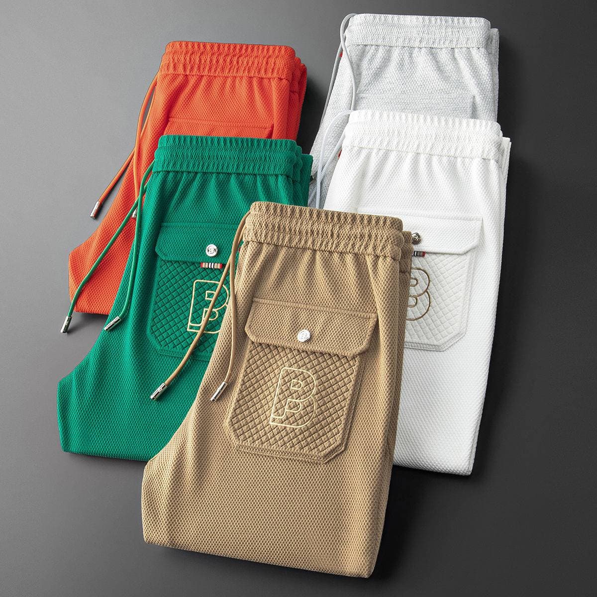 Men's Trousers Summer Light Luxury Trendy Brand Embroidered Letter Sportswear Casual Pants, Men's Thin Tight-fitting Sweatpants