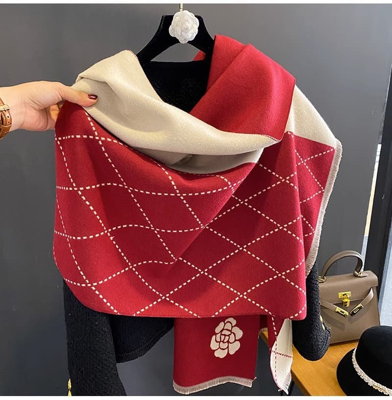 Écharpe pied-de-poule simple pour femme, nouvelle collection automne-hiver, légère et luxueuse, longue section, châle chaud en cachemire épais