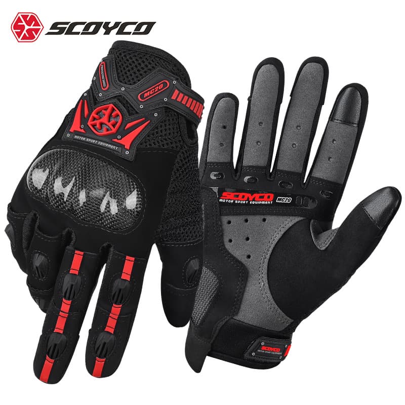 Saiyu Men's Motorcycle Racing Gloves All-Season Rider Touchscreen Compatible Carbon Fiber Anti-Fall Cycling Gloves
