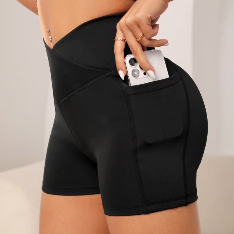 Women's sports yoga bottoming three-quarter pants moisture-wicking quick-drying breathable running fitness shorts