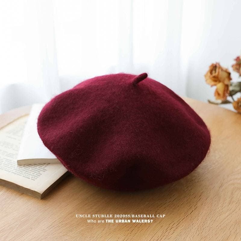 Unisex Wool beret woman retro autumn-winter everything breathable artist hat summer thin hipster woman