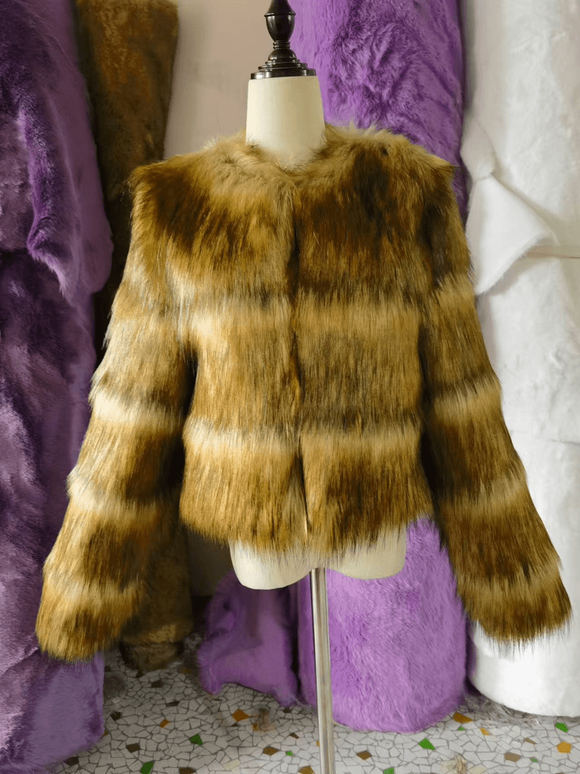 Vêtements pour femmes manteau de fourrure patchwork de fourrure de raton laveur manteau de fourrure pour femme