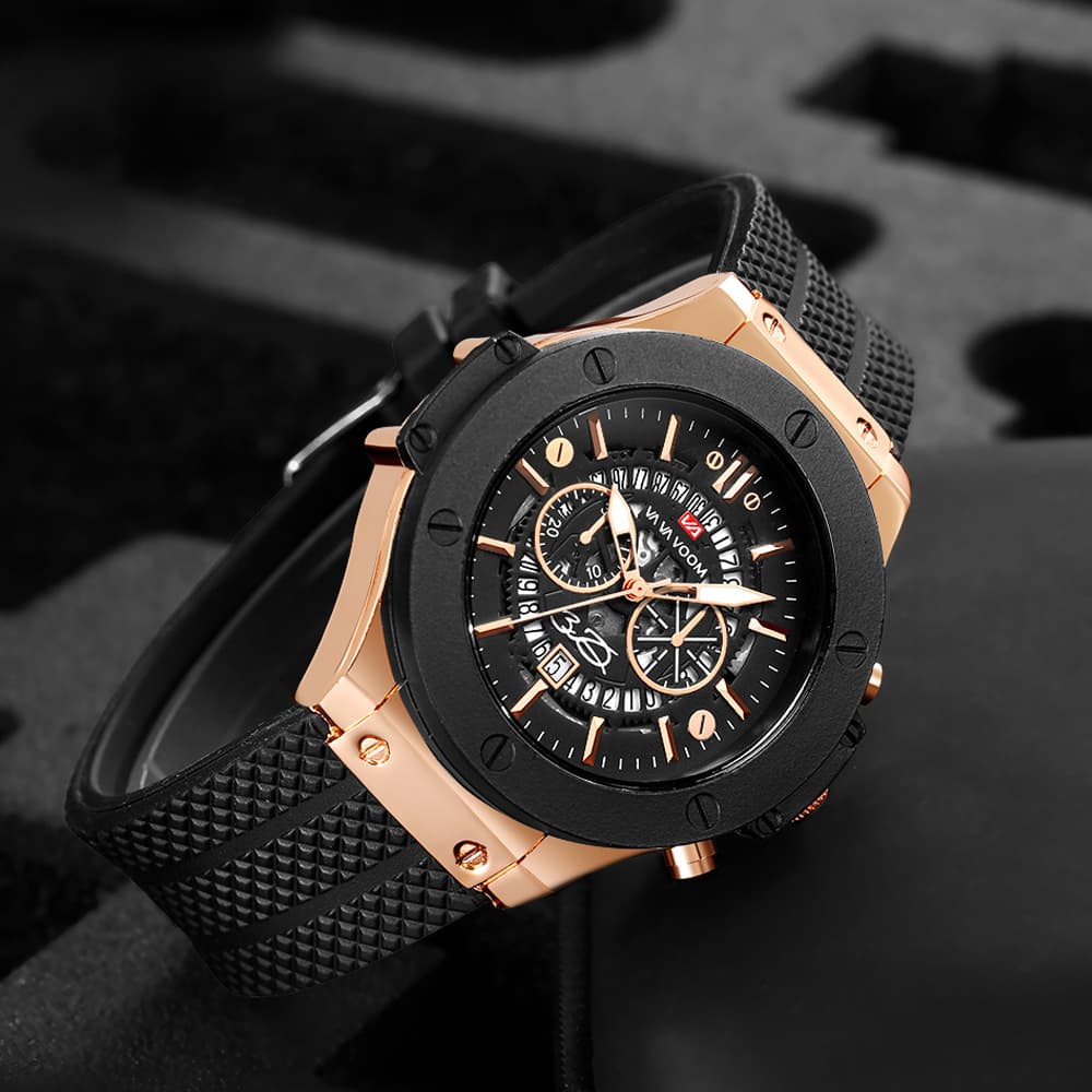 New Hot Selling Watch VA VA VOOM Hollow Calendar Watch for Men Waterproof Watch Sport Men's Watch Business Fashion Watch
