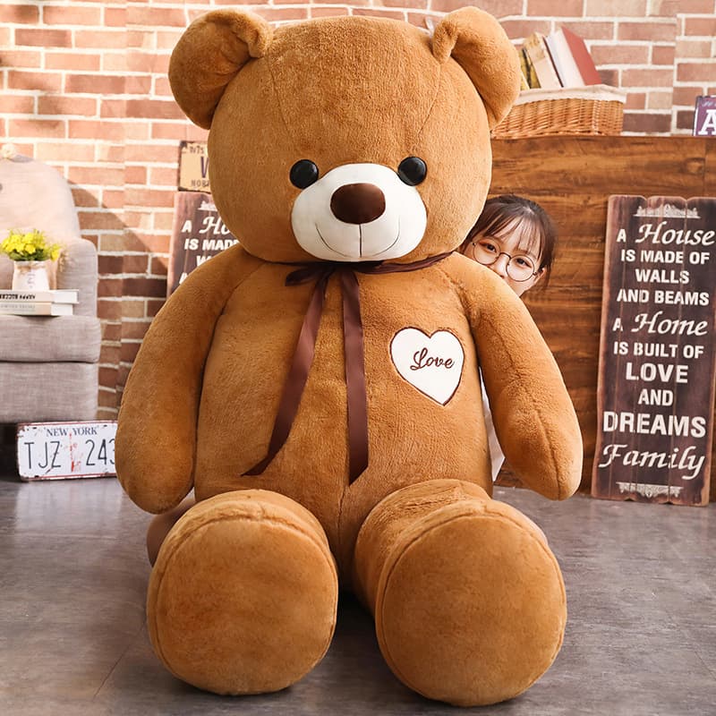 Extra Large Teddy Bear Plush Toy - American Big Bear Doll With Ribbon Sweater Unisex Gift For Valentine's Day Suitable For Ages 6+