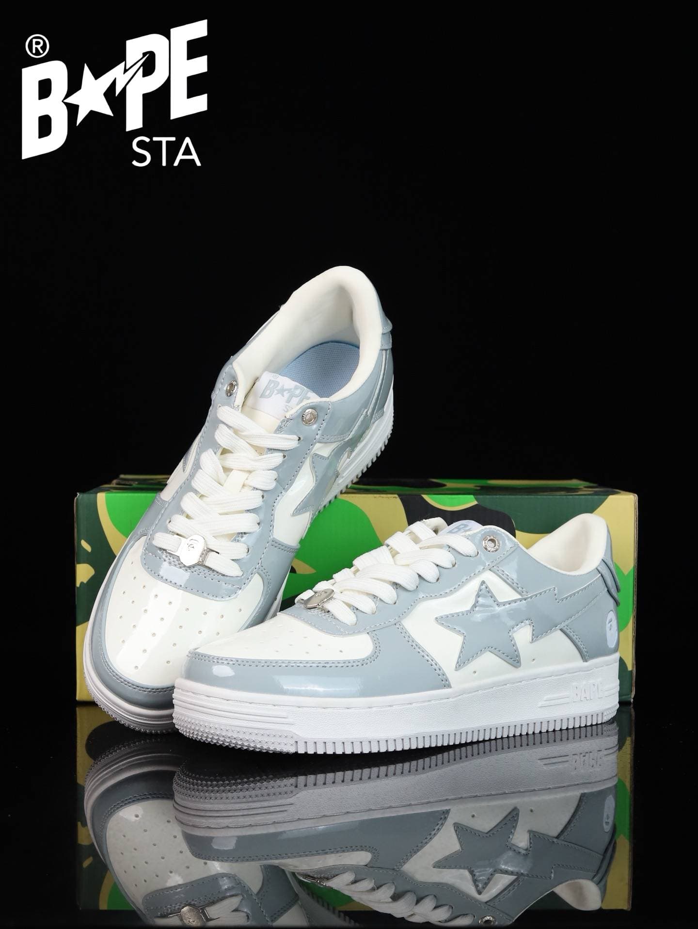Chaussures de planche classiques en cuir laqué A BATHING-APE, Air Force n°1, pour hommes et femmes, 22 couleurs disponibles