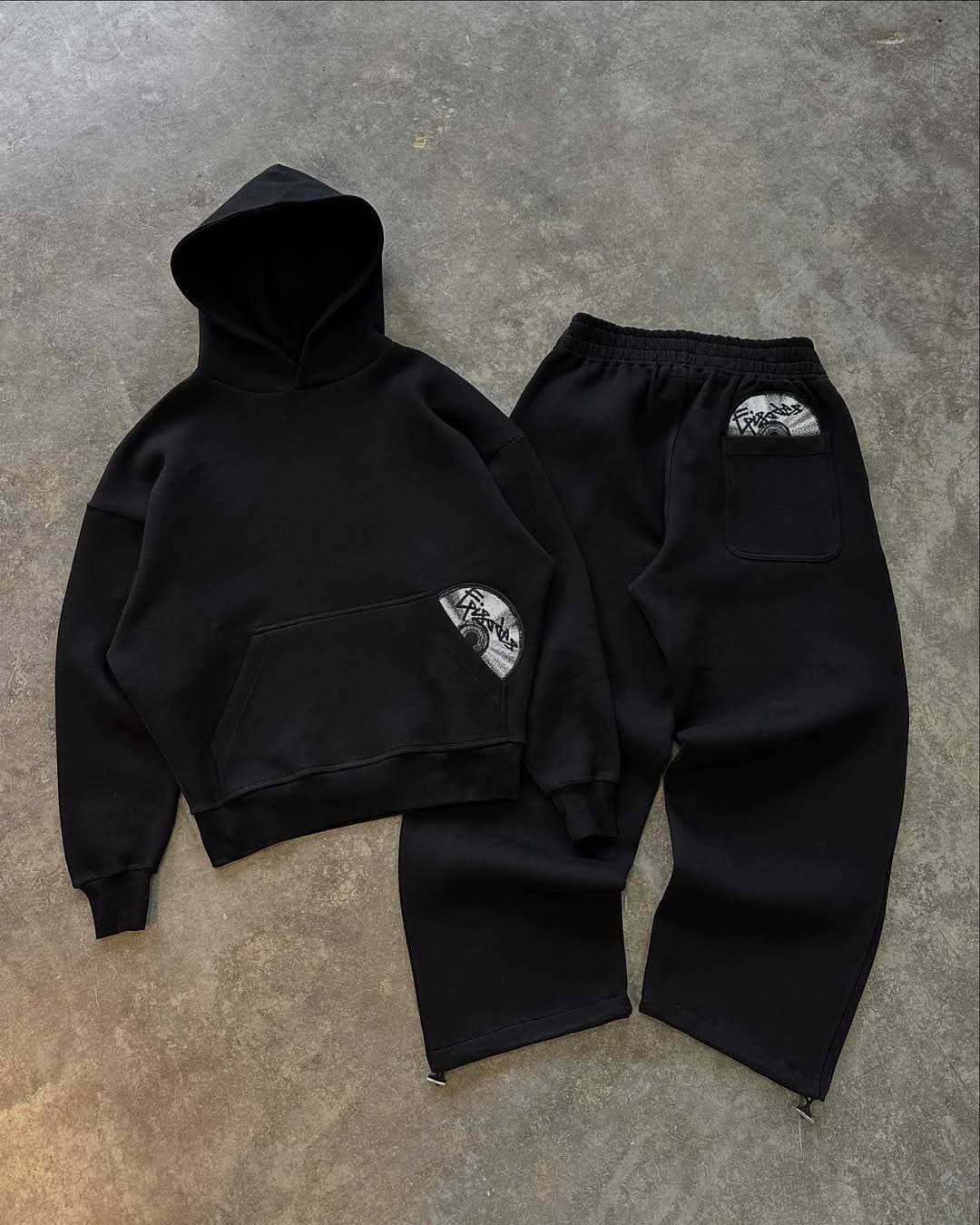 Men's Clothing Personalized Printed Sweatshirt And Sweatpants Suit Long-sleeved Pullover Hoodie Retro Jacket Street Style