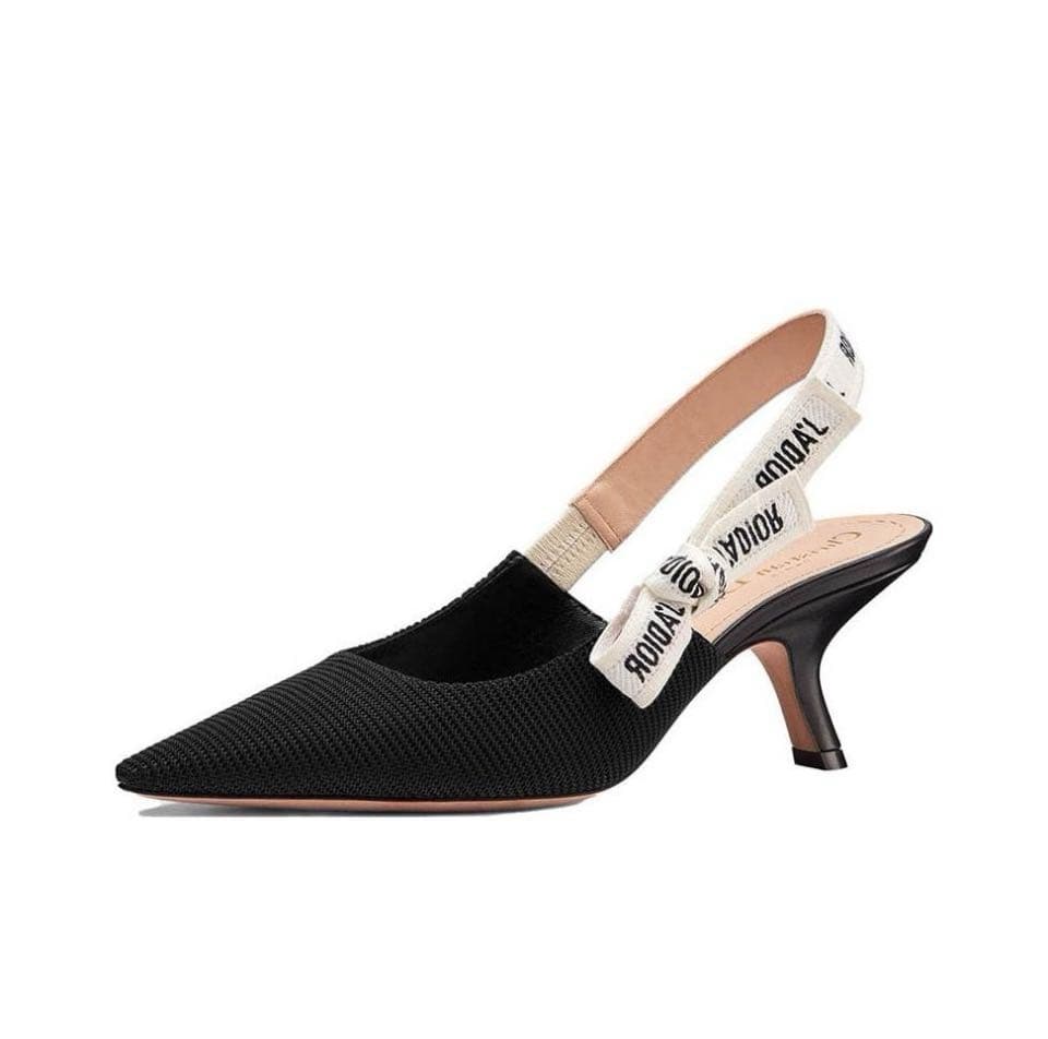 D Version familiale lettre bande sandales femmes été mince pointu chat Baotou dos vide unique chaussures rayé talons hauts