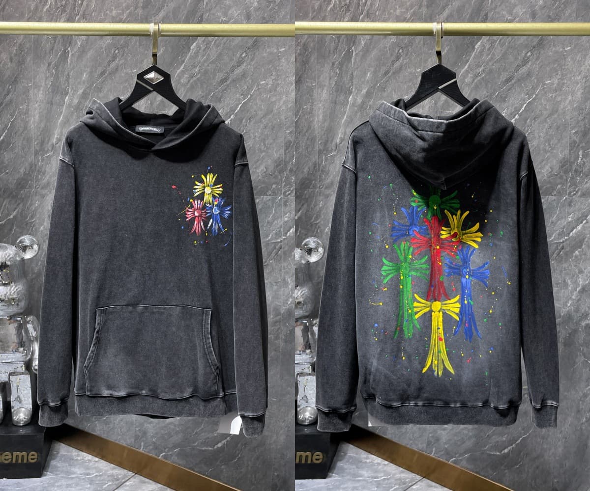 Sweat à capuche Chrome Hearts Cross, version correcte 25ss, polyvalent et tendance, vente en gros