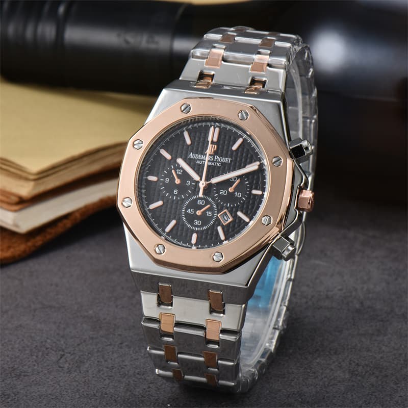 Nouvelle vente chaude AP hommes mode polyvalent montre à Quartz calendrier bracelet en acier montre décontractée