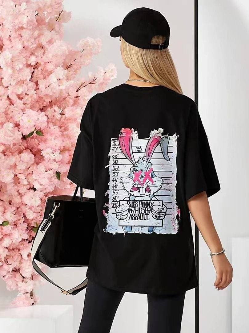 Men and women casual loose round neck high-quality short-sleeved T-shirt XS-2XL